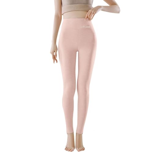 Thermoleggings Damen Winter Wolle Leggins Thermo Leggings Warme Thermohose Hohe Taille Thermounterwäsche Frauen Merino Skiunterwäsche Sportleggins Yogahose Laufhose Sporthose Fitness Training von FUPODD