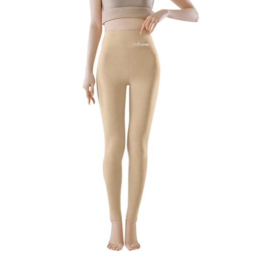 Thermoleggings Damen Winter Wolle Leggins Thermo Leggings Warme Thermohose Hohe Taille Thermounterwäsche Frauen Merino Skiunterwäsche Sportleggins Yogahose Laufhose Sporthose Fitness Training von FUPODD
