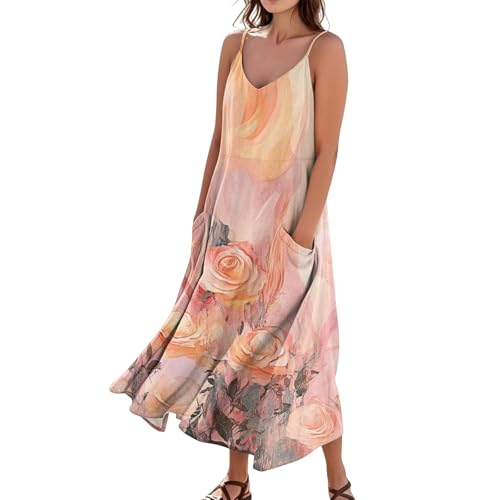 Trägerkleid Musselin Kleid Damen Strand Boho Kleid Damen Freizeit Sommerkleid Leicht Luftig Weite Dünne Flatterndem Casual Summer Dress for Women A Linien Lange Sommerkleider Strand Tunika Trägerkleid Musselin Kleid Damen Strand Boho Kleid Damen Freizeit Sommerkleid Leicht Luftig Weite Dünne Flatterndem Casual Summer Dress for Women A Linien Lange Sommerkleider Strand Tunika von FUPODD