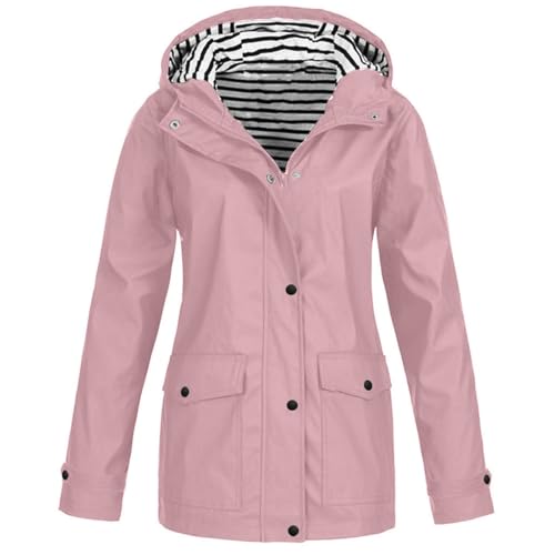 Winterjacke Damen Lang Softshell Jacke Gelbe Regenjacken & -Mäntel Für Damen Softshelljacken Frühjahrsjacke Fahrradjacke Atmungsaktiv Regenjacke Fahrrad Windjacke Kleines Packmaß Parka Gelb von FUPODD