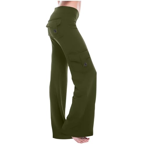 Yogahose Damen Freizeithose Frauen Cargohose Damen Baggy Jogginghose Damen Lang Sporthose Damen Multi Taschen Trainingshose Hosen Damen Arbeitshose Wanderhose Damen Palazzo Hose Damen Elegant von FUPODD