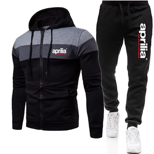 FURLOU Herren Trainingsanzug Set Jogginganzug AP.RI-Lia Kapuzenjacke mit Reißverschluss + Hose Sportbekleidung Jogger/C/M von FURLOU