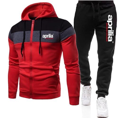 FURLOU Herren Trainingsanzug Set Jogginganzug AP.RI-Lia Kapuzenjacke mit Reißverschluss + Hose Sportbekleidung Jogger/D/XL von FURLOU