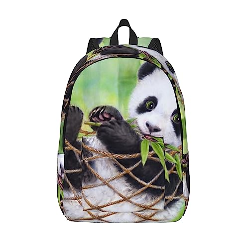 FURLOU Niedlicher Panda (28) Rucksack Laptop Herren Groß Casual Reise Tagesrucksack Tasche Damen Leichte Sprot Tasche, Schwarz , M von FURLOU