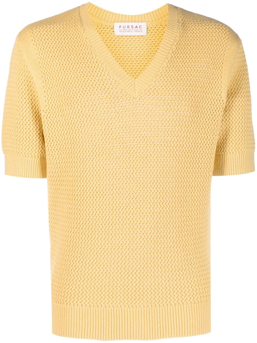 FURSAC Gestrickter Pullover mit V-Ausschnitt - Gelb von FURSAC
