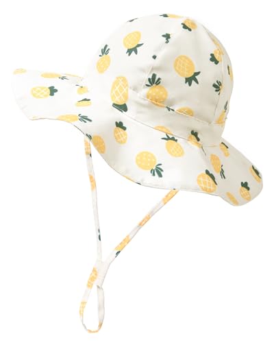 FURTALK Baby Kleinkind Kind Sonnenhut UV-Schutz Baumwolle Fischerhut Mädchen Jungen Verstellbarer Faltbare Sommer Strand Bucket Hat mit niedlichem Muster von FURTALK