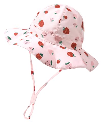 FURTALK Baby Kleinkind Kinder Sonnenhut UV-Schutz Baumwolle Fischerhut Mädchen Jungen Verstellbarer Faltbare Sommer Strand Bucket Hat mit niedlichem Muster von FURTALK