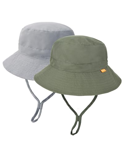 FURTALK Baby Kleinkind Kinder Sonnenhut UV-Schutz Fischerhut Jungen Mädchen Verstellbarer Faltbare Sommer Strand Sonnenschutz Bucket Hat mit Breite Krempe von FURTALK