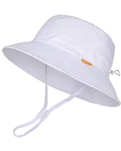 FURTALK Baby Kleinkind Kinder Sonnenhut UV-Schutz Fischerhut Jungen Mädchen Verstellbarer Faltbare Sommer Strand Sonnenschutz Bucket Hat mit Breite Krempe von FURTALK