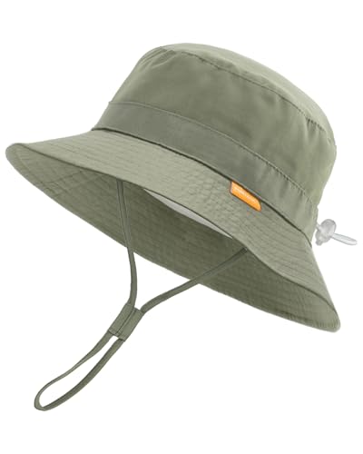 FURTALK Baby Kleinkind Kinder Sonnenhut UV-Schutz Fischerhut Jungen Mädchen Verstellbarer Faltbare Sommer Strand Sonnenschutz Bucket Hat mit Breite Krempe von FURTALK