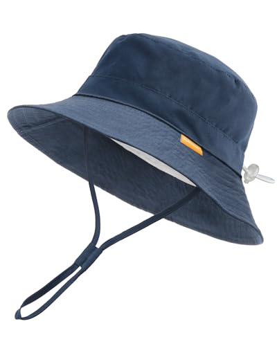 FURTALK Baby Kleinkind Kinder Sonnenhut UV-Schutz Fischerhut Jungen Mädchen Verstellbarer Faltbare Sommer Strand Sonnenschutz Bucket Hat mit Breite Krempe von FURTALK