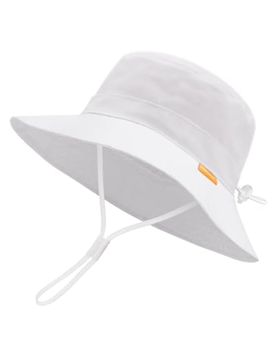 FURTALK Baby Kleinkind Kinder Sonnenhut UV-Schutz Fischerhut Jungen Mädchen Verstellbarer Faltbare Sommer Strand Sonnenschutz Bucket Hat mit Breite Krempe von FURTALK