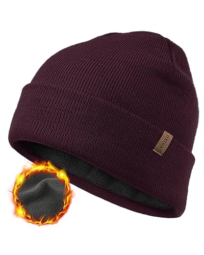 FURTALK Classic Beanie mit weiches Thermisches Polarfleece-Futter Unisex Strickmütze Warm Wintermütze für Herren & Damen von FURTALK