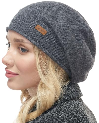 FURTALK Damen Slouchy Beanie Mütze Weich Warm Kaschmir Skimütze gestrickt Wolle Wintermütze von FURTALK