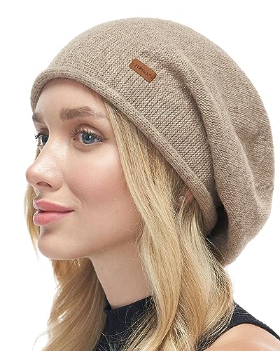 FURTALK Damen Slouchy Beanie Winter Mütze Weich Warm Strickmütze Gestrickt Wintermütze Braun von FURTALK