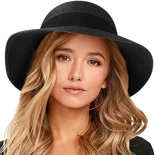 FURTALK Damen Sonnenhut UV-Schutz Strandhut Faltbar Sommerhut UPF 50+ Strohhut mit Breite Krempe von FURTALK
