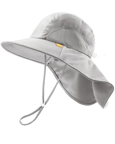 FURTALK Kleinkind Kinder Baby Sonnenhut mit Nackenklappe UPF 50+ UV-Schutz Breite Starre Krempe Jungen Mädchen Strand Schwimmen Sonnenhüte von FURTALK