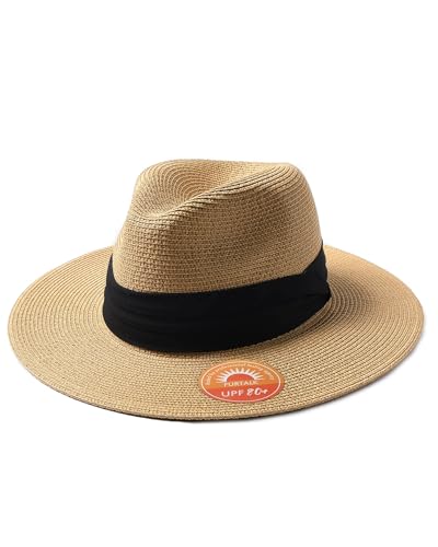 FURTALK Unisex Panamahut Breite Krempe Sonnenhut für Herren und Damen Strandhut UV-Schutz Sommerhut Verstellbare Strohhut FURTALK Unisex Panamahut Breite Krempe Sonnenhut für Herren und Damen Strandhut UV-Schutz Sommerhut Verstellbare Strohhut von FURTALK