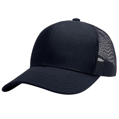 FURTALK Unisex Trucker Cap Basecap Herren und Damen aus Netzstoff Verstellbare Baseball Cap Marineblau von FURTALK