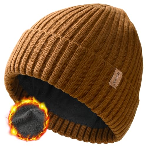 FURTALK Unisex Winter Beanie Grobstrick Mütze mit weiches Fleecefutter Warm Wintermütze für Herren und Damen von FURTALK