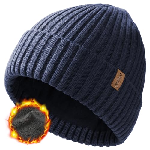 FURTALK Unisex Winter Beanie Grobstrick Mütze mit weiches Fleecefutter Warm Wintermütze für Herren und Damen von FURTALK