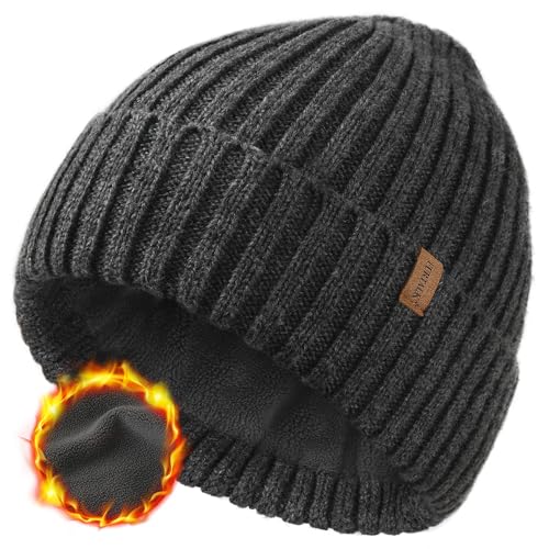FURTALK Unisex Winter Beanie Grobstrick Mütze mit weiches Fleecefutter Warm Wintermütze für Herren und Damen von FURTALK