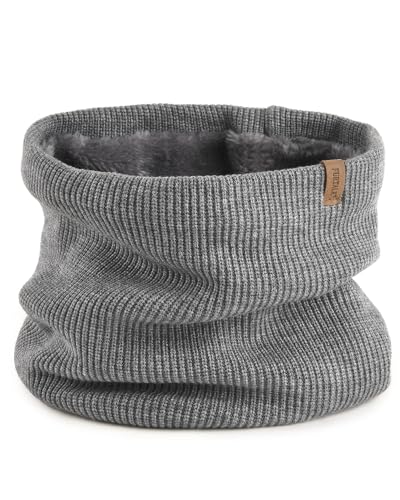 FURTALK Winter Halswärmer Halstuch Ski Loop Schal für Herren Damen Schlauchtuch Dick Warm Halsschlauch Fleece Winddicht Loopschal Grau von FURTALK