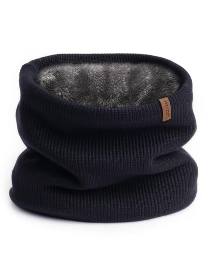 FURTALK Winter Halswärmer Halstuch Ski Loop Schal für Herren Damen Schlauchtuch Dick Warm Halsschlauch Fleece Winddicht Loopschal Marineblau von FURTALK