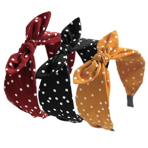 3 Stück Damen Breite Retro Kopfband Haarband Retro mit Haarband Stoff für Frauen Mädchen (3 Stück) von FUSHENGCHUANG