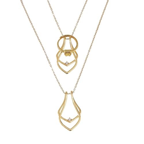 FUSHENGCHUANG Ring-Halter Halskette Hochzeitskette Verlobungs Charm Anhänger Vintage Tropfenkette Aus Titanstahl Mit Geschenkbox Für Frauen Damen Ehefrau Geburtstag von FUSHENGCHUANG