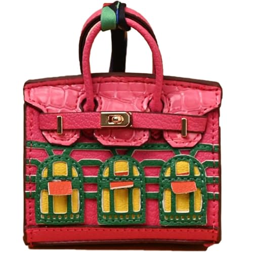 FUSHENGCHUANG Women Leather Bag Purse Charms,Cute Car Keychains Handbag, Keychains Backpack Ornaments for Girls Mini House Shape von FUSHENGCHUANG