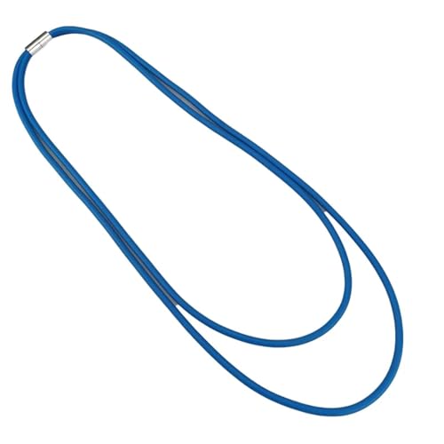 Halskette Damen Anhänger Pulloverkette Frauen Einzigartige Damen Handgemachte Einfache Kette Gummi Kurze Pullover Halskette Blau von FUSHENGTER
