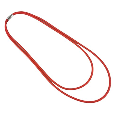 Halskette Damen Anhänger Pulloverkette Frauen Einzigartige Damen Handgemachte Einfache Kette Gummi Kurze Pullover Halskette Rot von FUSHENGTER