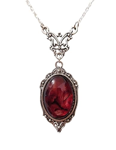 FUSHENGTER Halskette Herren Pulloverkette Damen Anhänger Frauen Männer Gothic Blood Red Quartz Charm Halskette Schmetterling Halskette Für Damen Accessoires Vintage 1 von FUSHENGTER
