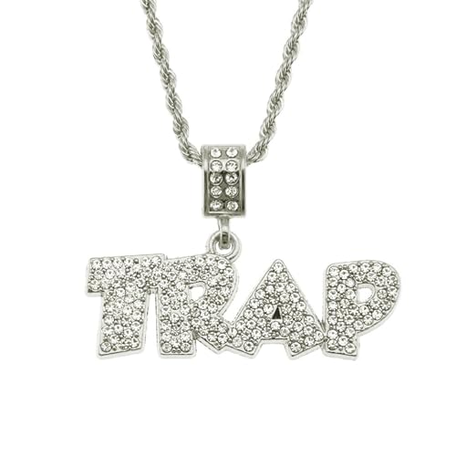 FUSHENGTER Halsketten Herren Hip hop Ketten Anhänger Frauen damenkette Rapper Accessoires Trap personalisierte Buchstaben-Anhänger Herren Hip-Hop-Trend-Halskette von FUSHENGTER