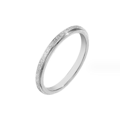 FUSHENGTER Ring Herren Ringe Männer Fingerring Damen Biker Ring Ehering 2 mm dünner stapelbarer Ehering für Damen und Mädchen, 10 Silber von FUSHENGTER