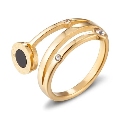 FUSHENGTER Ring Herren Ringe Männer Fingerring Damen Biker Ring Ehering Luxus Mode Vintage Zirkon CZ Kristall Ringe Für Frauen Kreis Ringe Party Charme 9 von FUSHENGTER