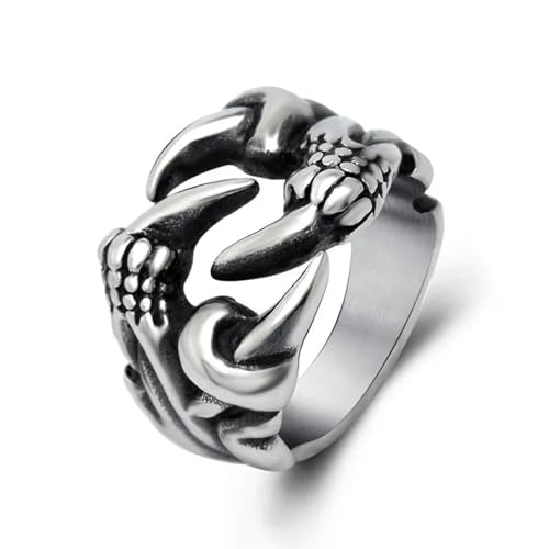 FUSHENGTER Ring Herren Ringe Männer Fingerring Damen Biker Ring Ehering Ring Dragon Claw Ring für Herren Fashion Punk Rock 11 von FUSHENGTER