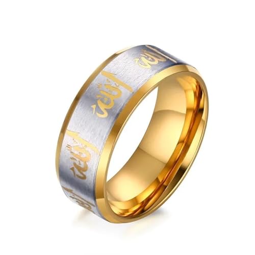 FUSHENGTER Ring Herren Ringe Männer Fingerring Damen Biker Ring Ehering Schwarze islamische arabische Ringe Mann 12 14020 von FUSHENGTER