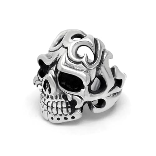 FUSHENGTER Ring Herren Ringe Männer Fingerring Damen Biker Ring Ehering Vintage Gothic Totenkopfring für Herren 10 von FUSHENGTER