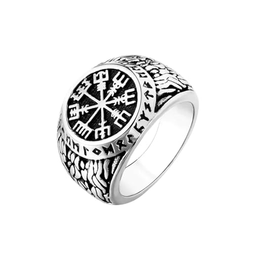 FUSHENGTER Ring Herren Ringe Männer Fingerring Damen Biker Ring Ehering Vintage Wikinger Ring Herren Jungen Nordischer Wikinger Ring männlich 12 von FUSHENGTER