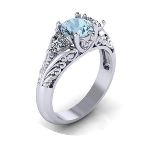 FUSHENGTER Ringe Damen Ring Für Damen Frauen Finger Herren Geschenk Diamantring, Saphir-Verlobungsring, Kreativer Paarring 5S2 von FUSHENGTER