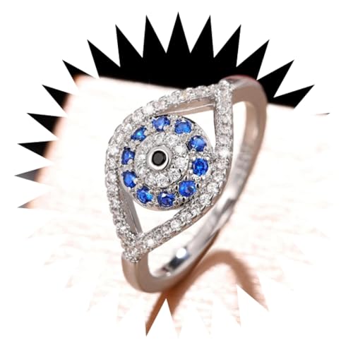 FUSHENGTER Ringe Damen Ring Für Damen Frauen Finger Herren Geschenk Einzigartiger Design-Augenring 6Q135S2 von FUSHENGTER