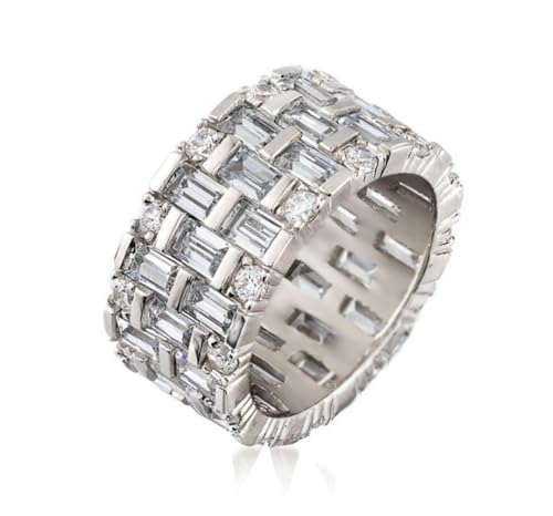 FUSHENGTER Ringe Damen Ring Für Damen Frauen Finger Herren Geschenk Exquisiter Zirkon-Ehering Damenmode-Ring 6F693S2 von FUSHENGTER