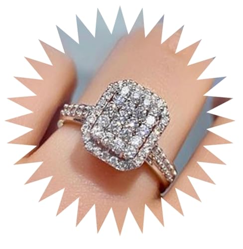 FUSHENGTER Ringe Damen Ring Für Damen Frauen Finger Herren Geschenk Exquisiter Zirkonring Damenring 8F1217S2 von FUSHENGTER