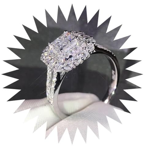 FUSHENGTER Ringe Damen Ring Für Damen Frauen Finger Herren Geschenk Klassischer Zirkon-Ehering Für Damen 7S34F342 von FUSHENGTER