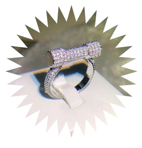 FUSHENGTER Ringe Damen Ring Für Damen Frauen Finger Herren Geschenk Kreativer Luxuriöser Geometrischer Ring Mit Trendigem Hanteldesign 6Q483S2 von FUSHENGTER