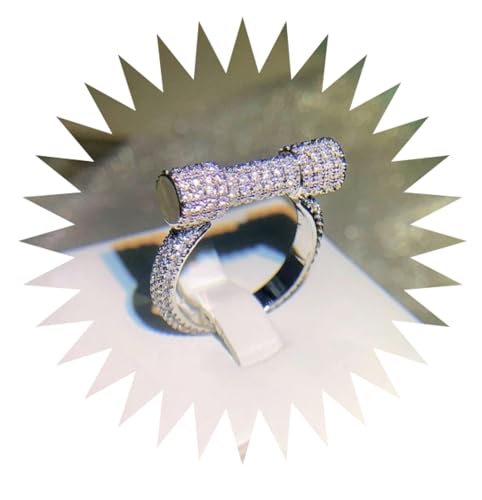 FUSHENGTER Ringe Damen Ring Für Damen Frauen Finger Herren Geschenk Kreativer Luxuriöser Geometrischer Ring Mit Trendigem Hanteldesign 9Q483S2 von FUSHENGTER