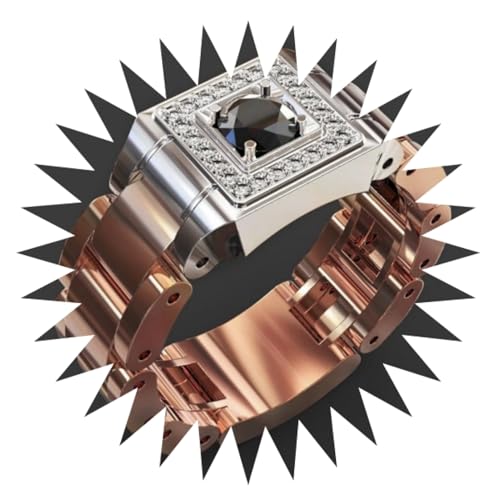 FUSHENGTER Ringe Damen Ring Für Damen Frauen Finger Herren Geschenk Luxuriöse Herren-Verlobungshochzeit Mit Blauem Edelsteinring 7Rosegoldr152 von FUSHENGTER