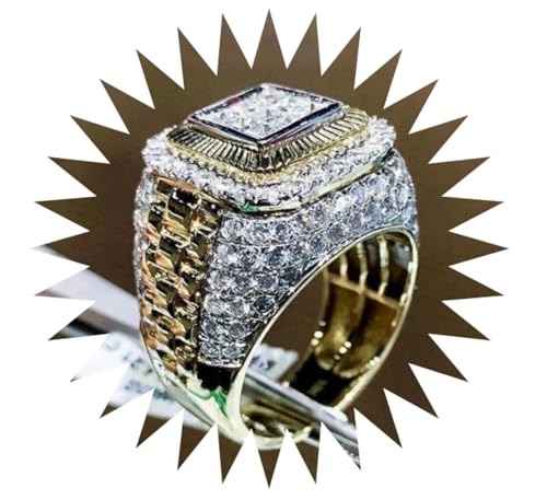 FUSHENGTER Ringe Damen Ring Für Damen Frauen Finger Herren Geschenk Ring Im Hip-Hop-Stil, Street-Dance-Ring, Diamantring 9S2 von FUSHENGTER